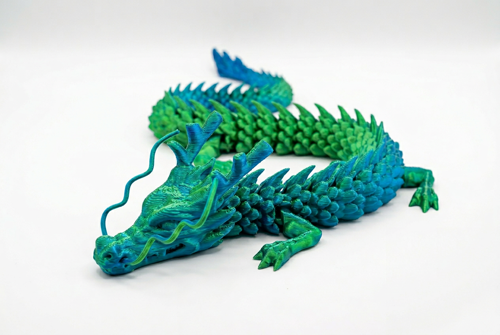3D Printed Chinese Dragon Toy – Large 35" - GREEB TO BLUE